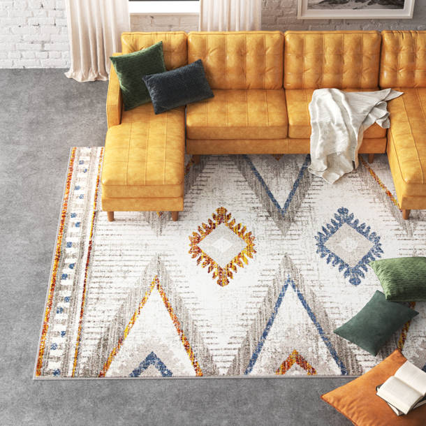 Union Rustic Jouanna Gray/Brown/Blue Rug & Reviews Wayfair